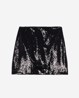 Short black sequin skirt