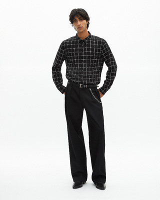 Black plaid shirt