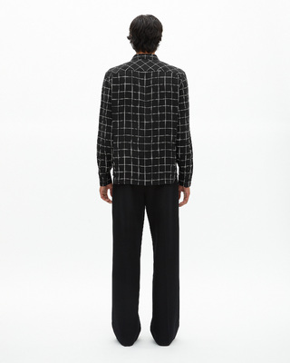 Black plaid shirt