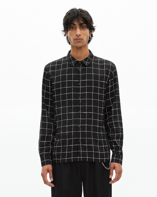 Black plaid shirt