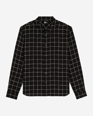 Black plaid shirt