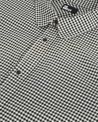 White and black checkered shirt