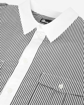 White and black pinstripe shirt