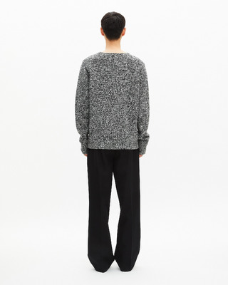 Black and white wool sweater
