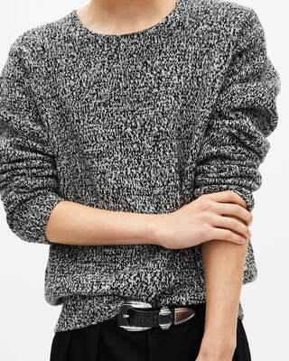 Black and white wool sweater