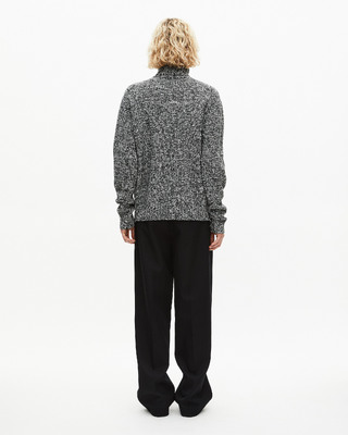 Black and white turtleneck sweater