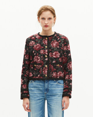 Burgundy pink jacquard jacket