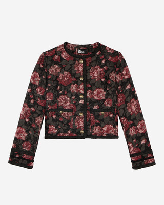 Burgundy pink jacquard jacket