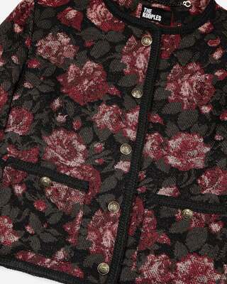 Burgundy pink jacquard jacket