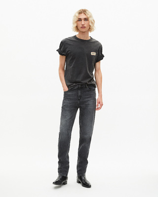 T-shirt with faded black silk-screen print