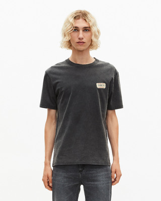 T-shirt with faded black silk-screen print