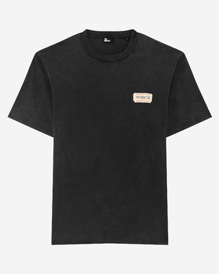 T-shirt with faded black silk-screen print
