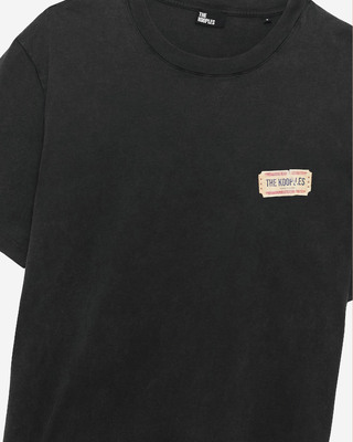 T-shirt with faded black silk-screen print