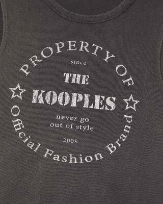 Tank top with faded black screen print