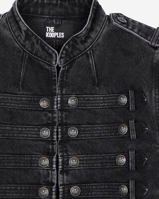 Grey denim officer-style jacket