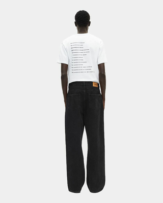 Black ribbed-effect baggy jeans