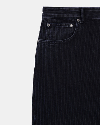 Black ribbed-effect baggy jeans