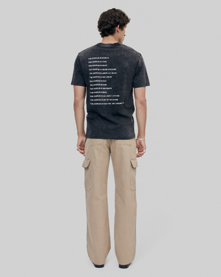 Black What Is denim patch t-shirt
