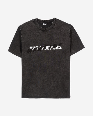 Black What Is denim patch t-shirt