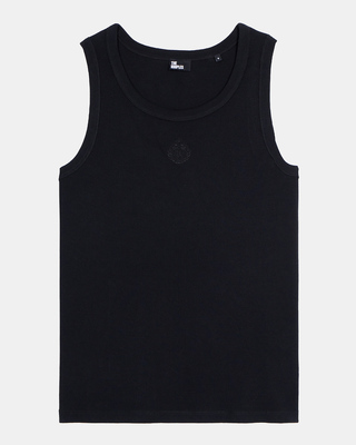 Tank top with black coat-of-arms embroidery
