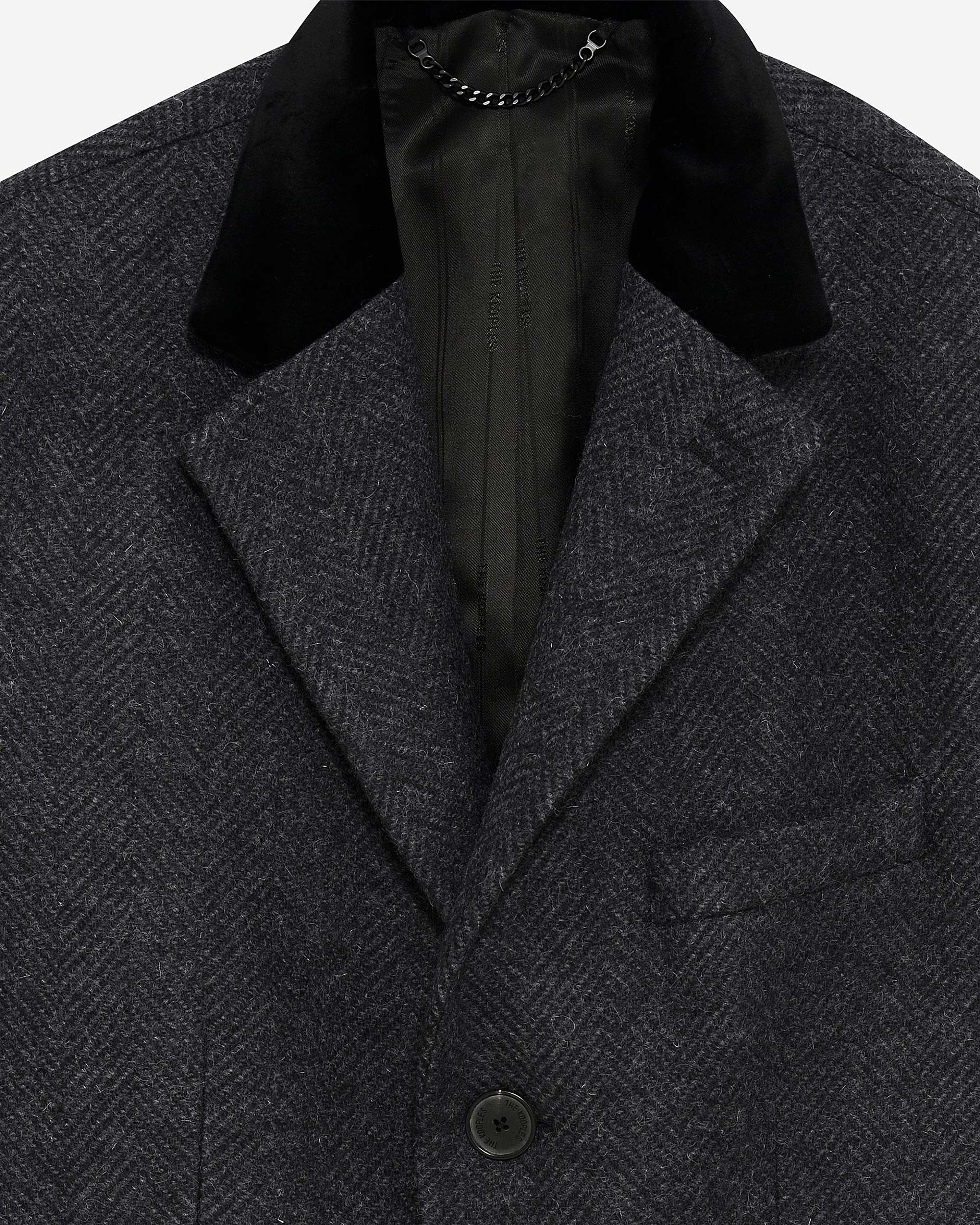 Long coat in anthracite grey wool