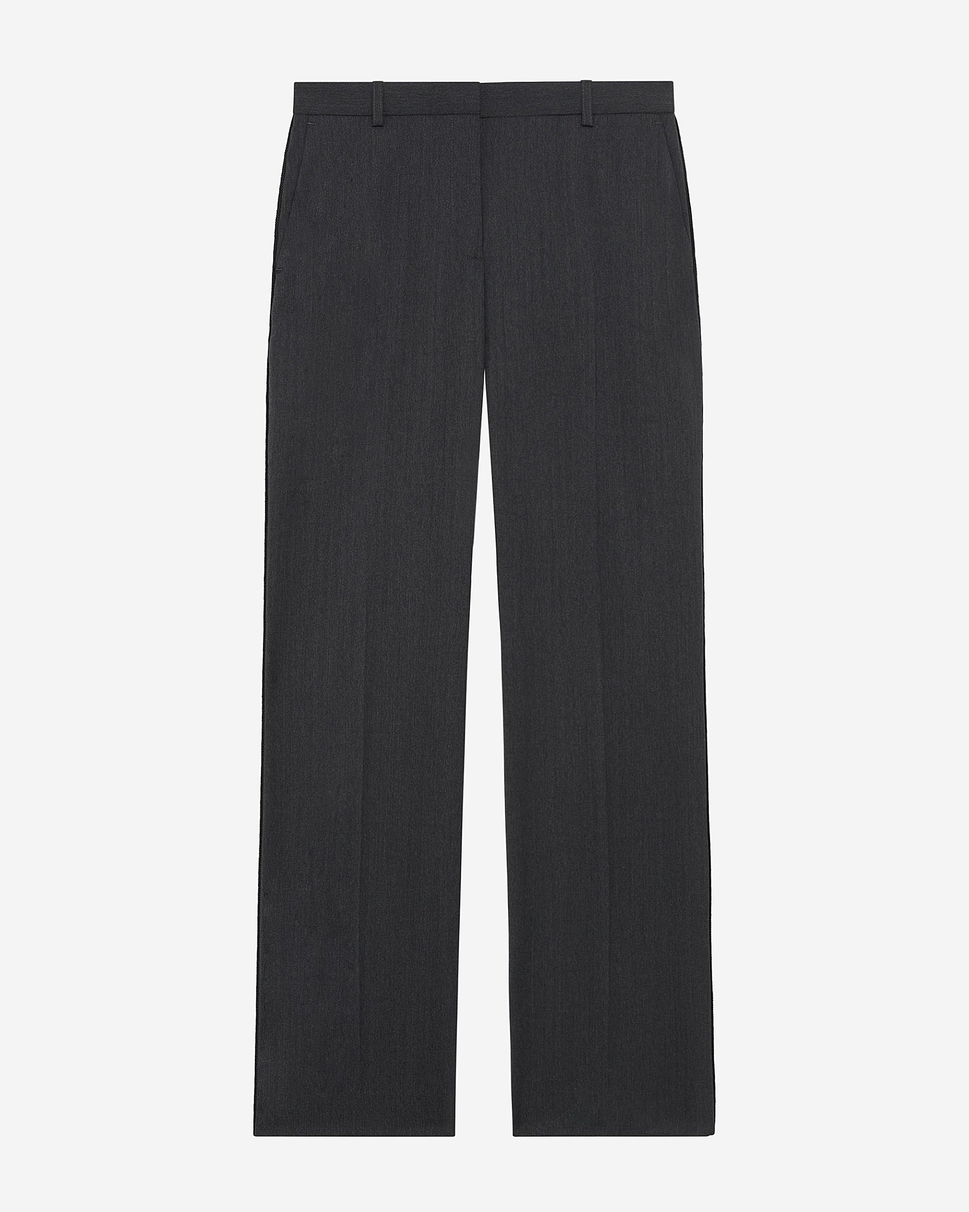 Dark gray wool straight pants