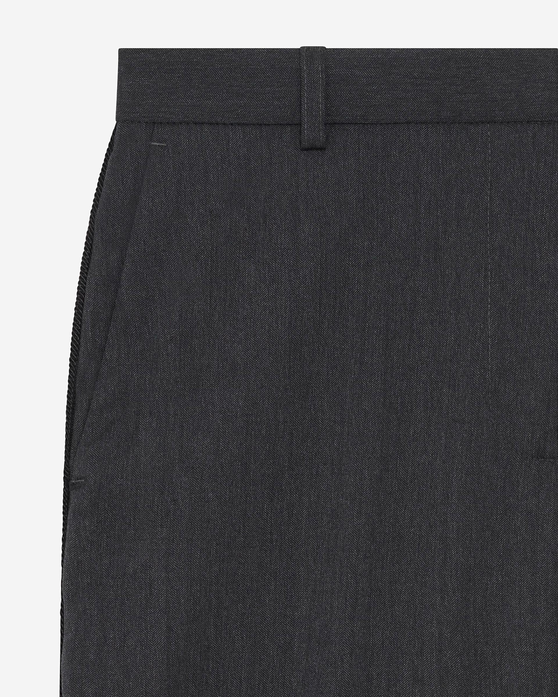 Dark gray wool straight pants