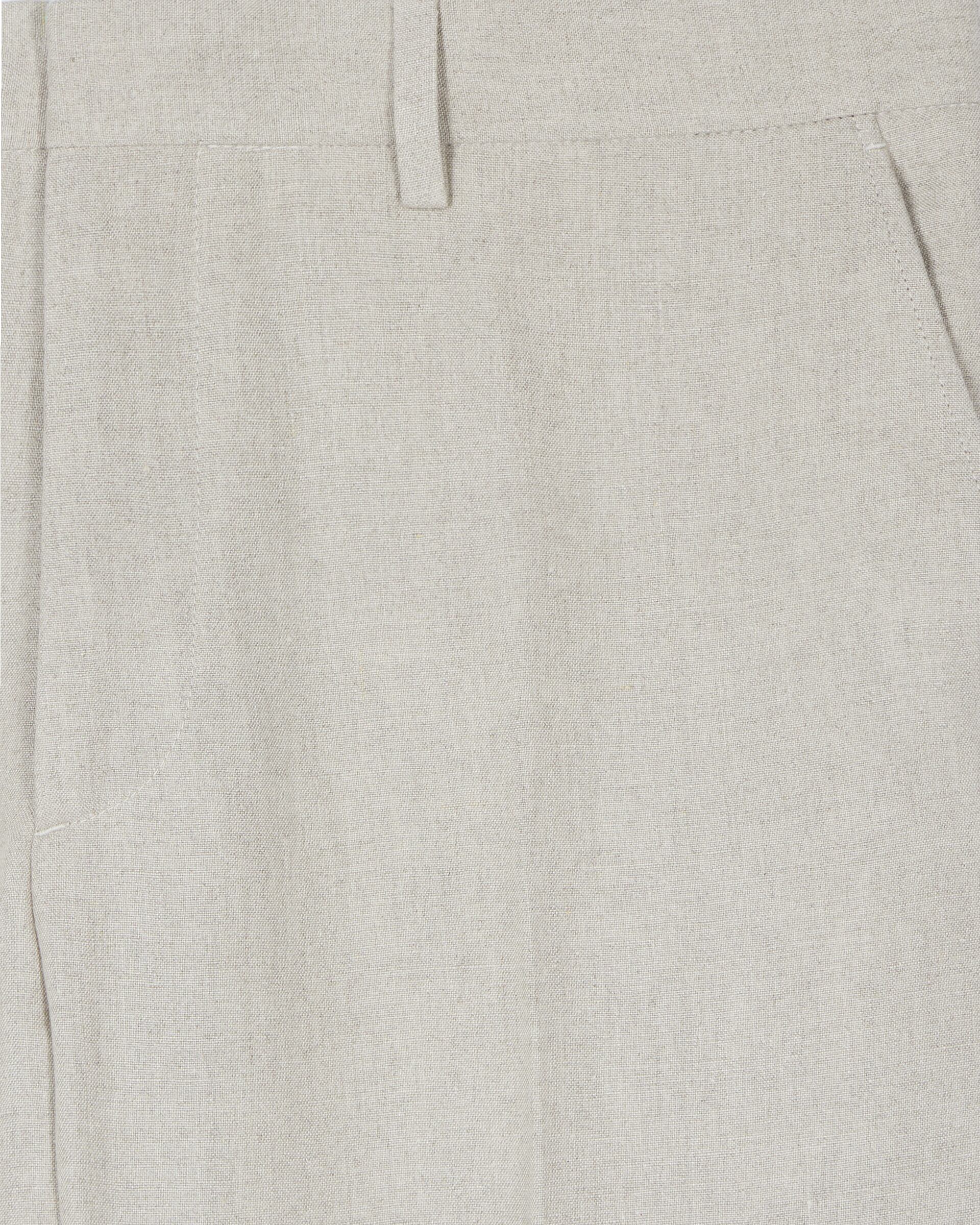 Beige linen suit pants
