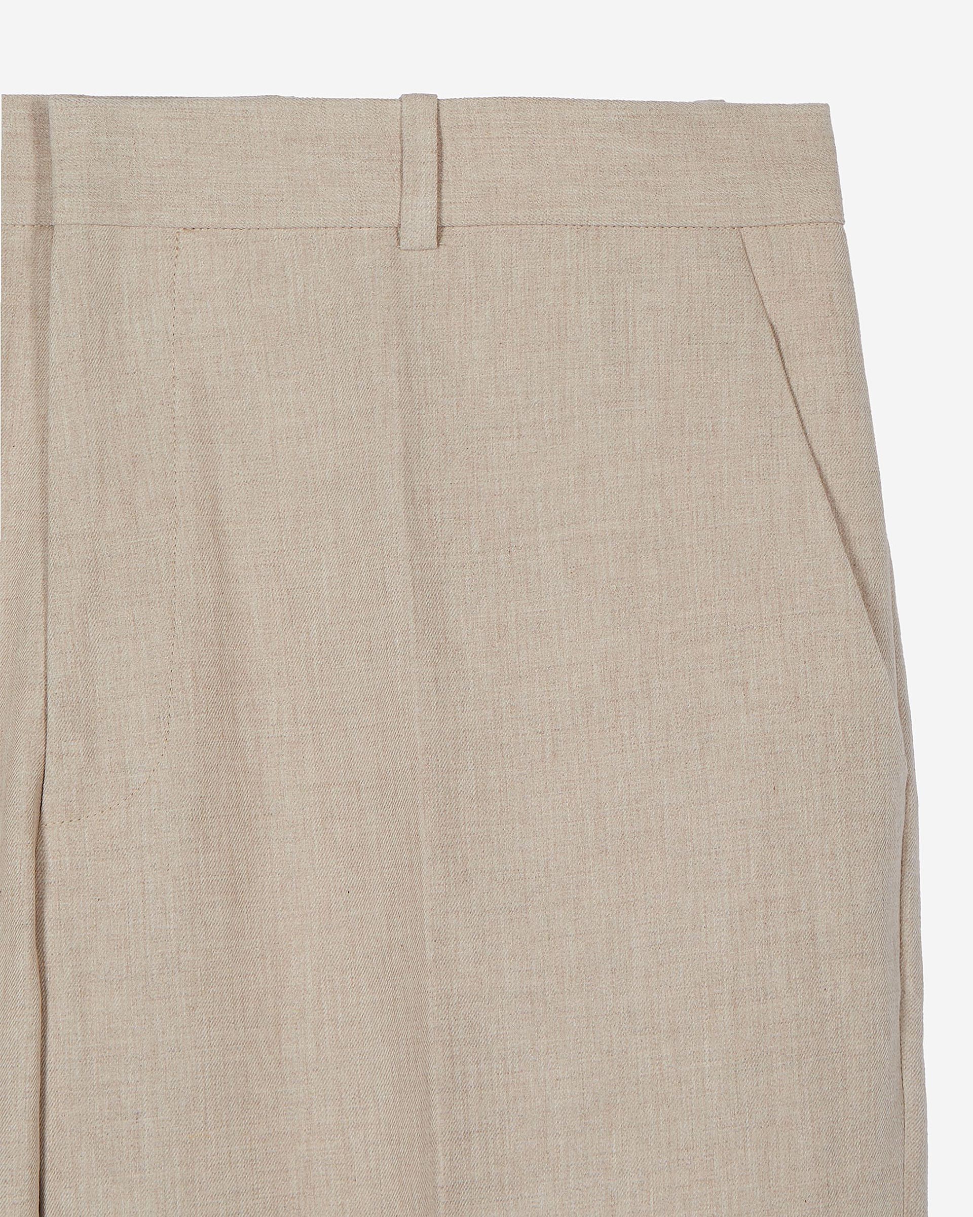 Beige cotton linen suit pants