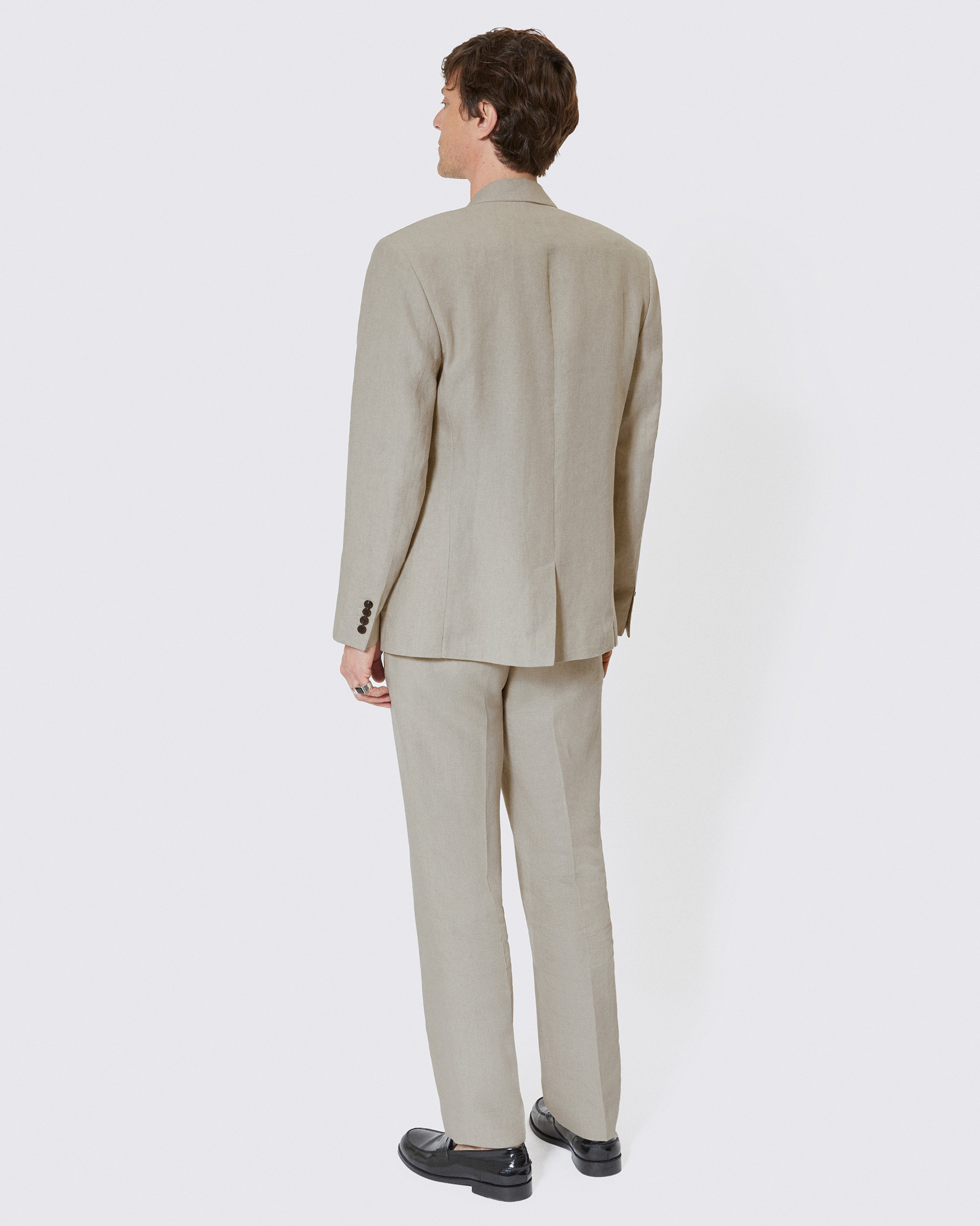 Beige linen suit jacket