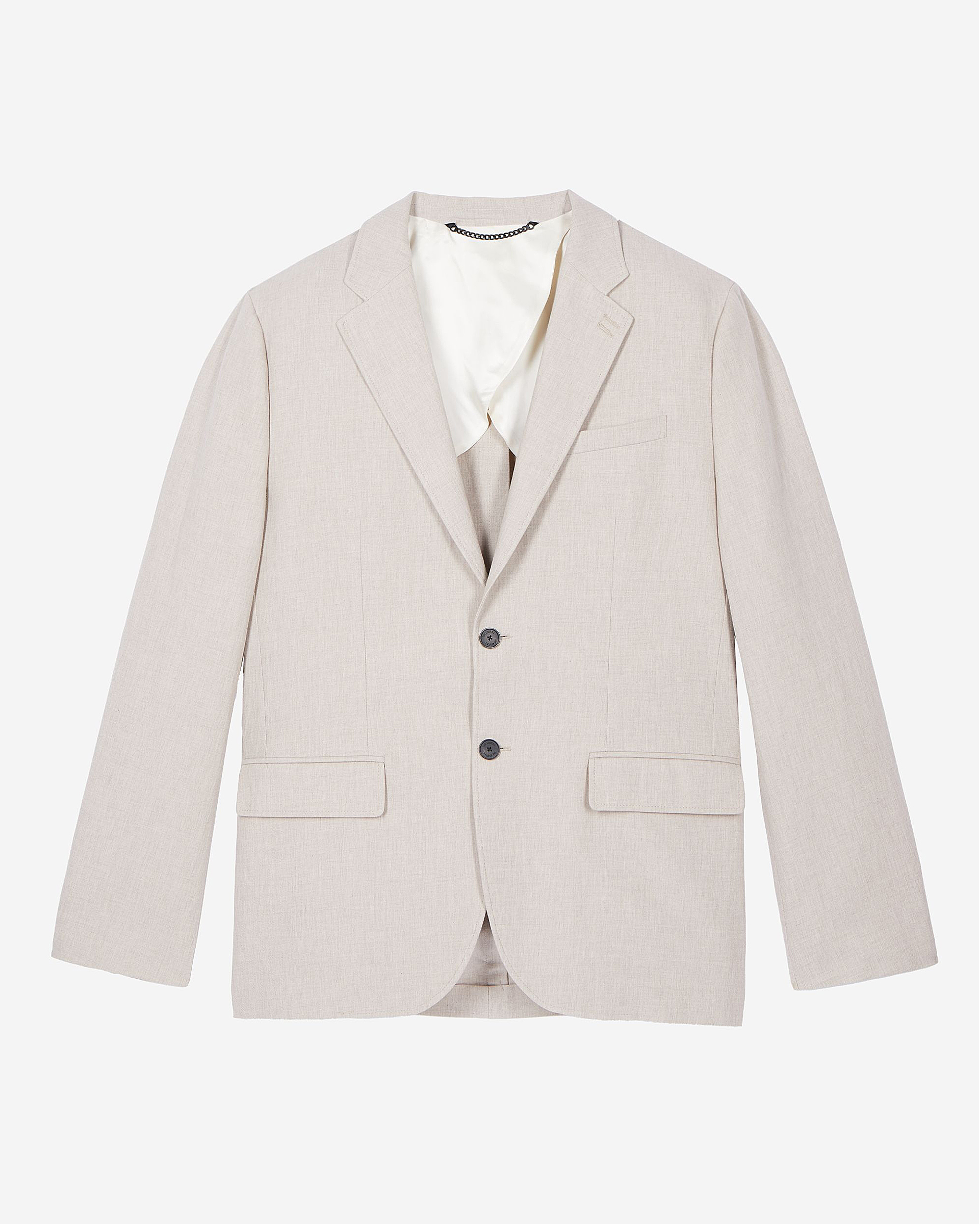 Beige cotton linen suit jacket