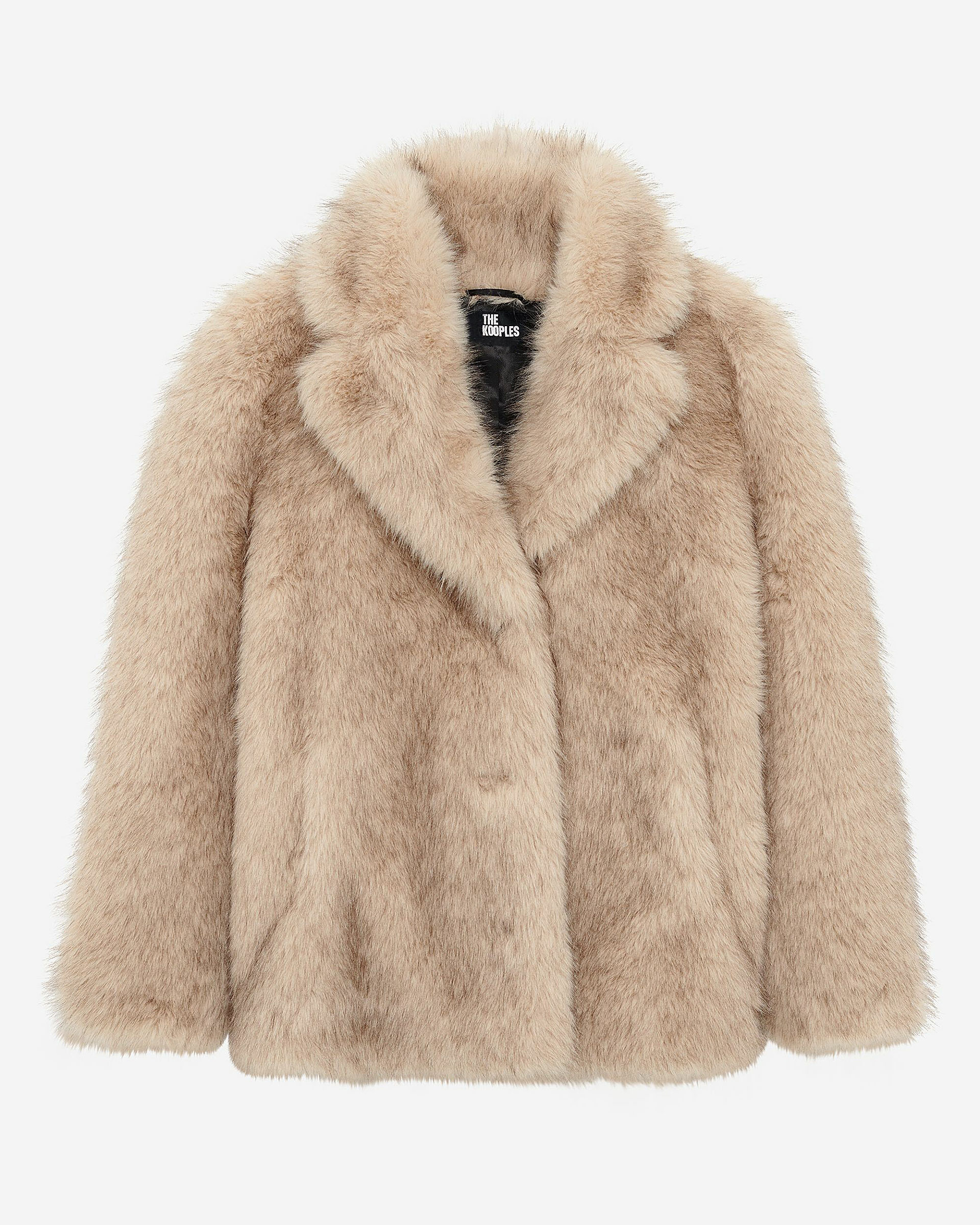 Beige fur-effect coat