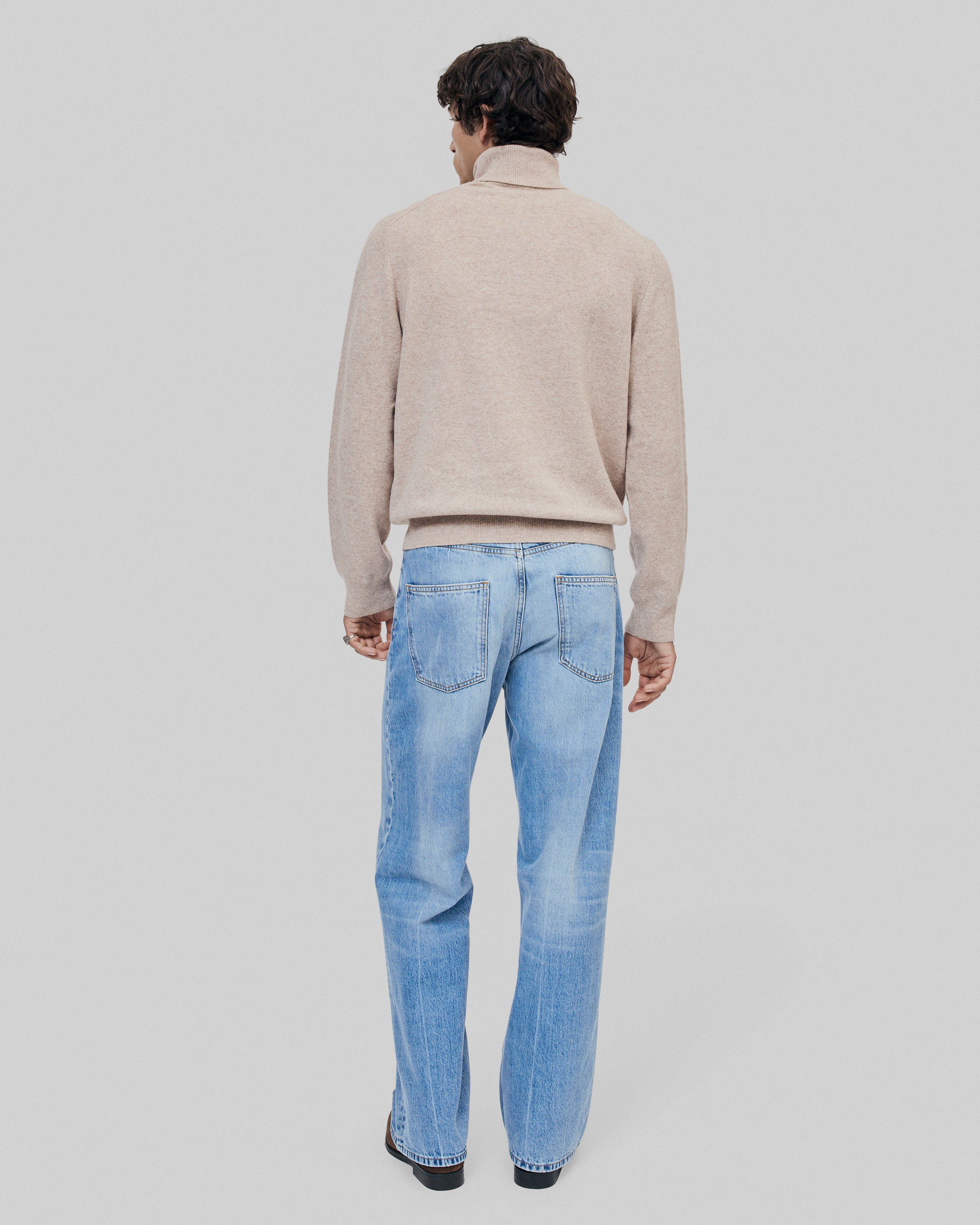 Beige cashmere turtleneck sweater