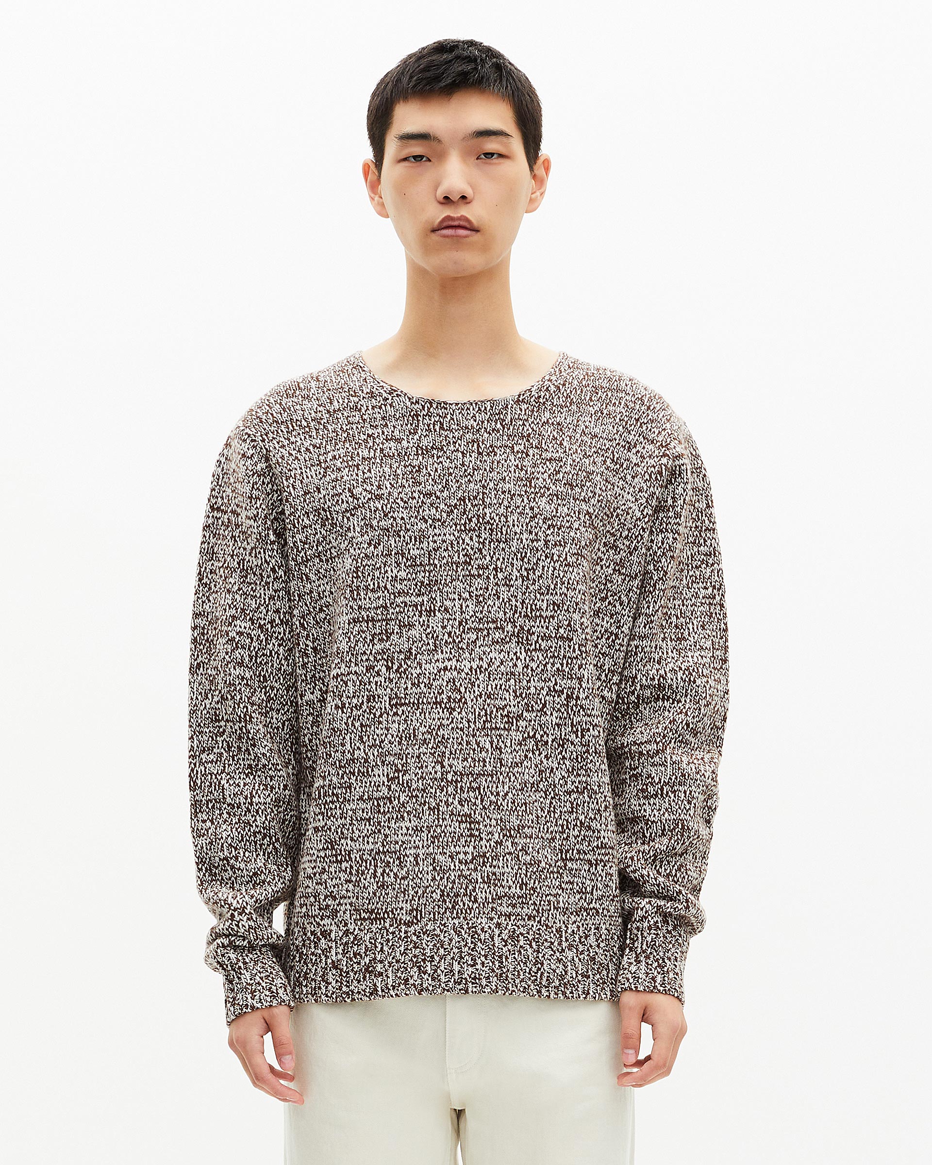 Beige and white sweater