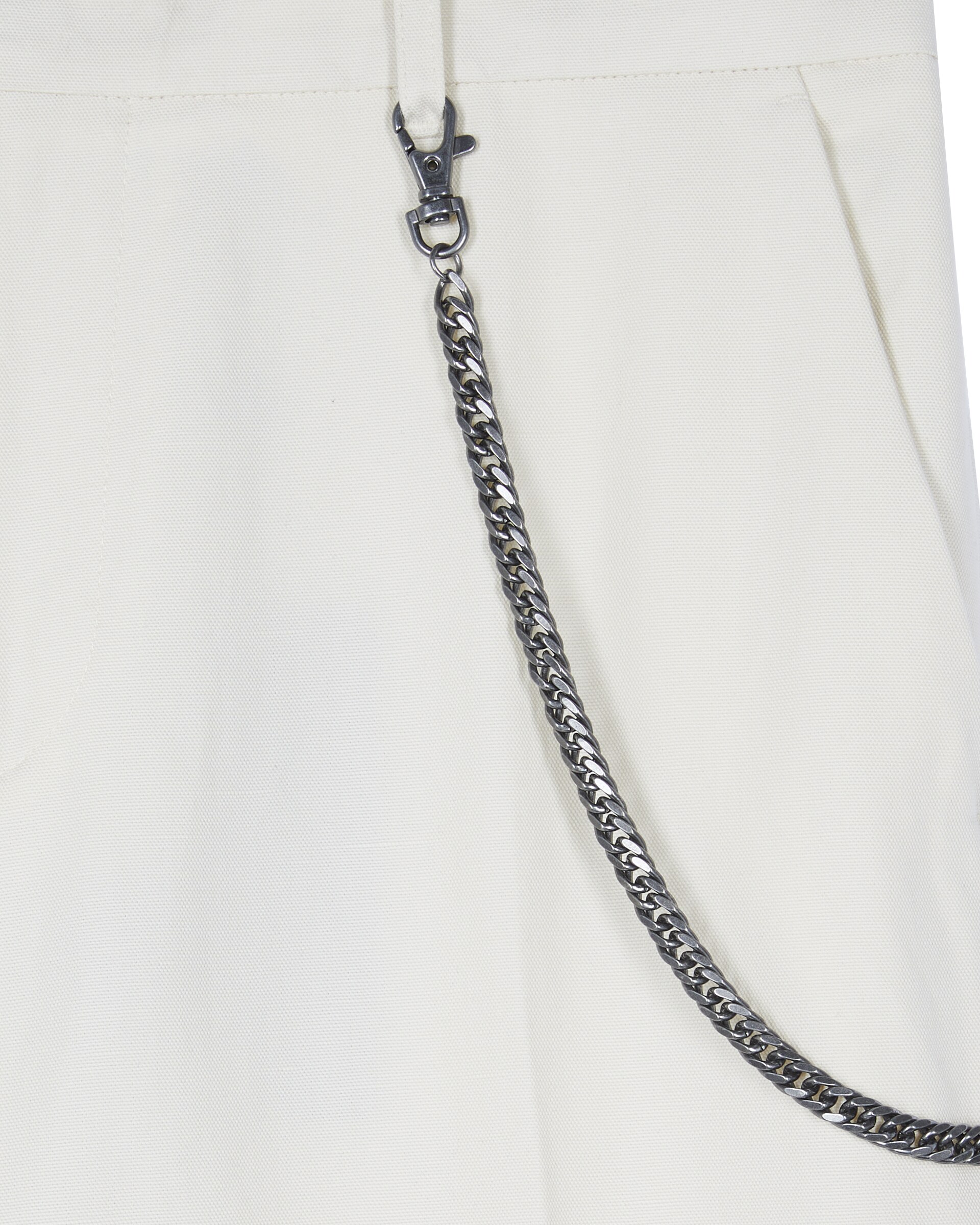 Beige wide-leg chain pants