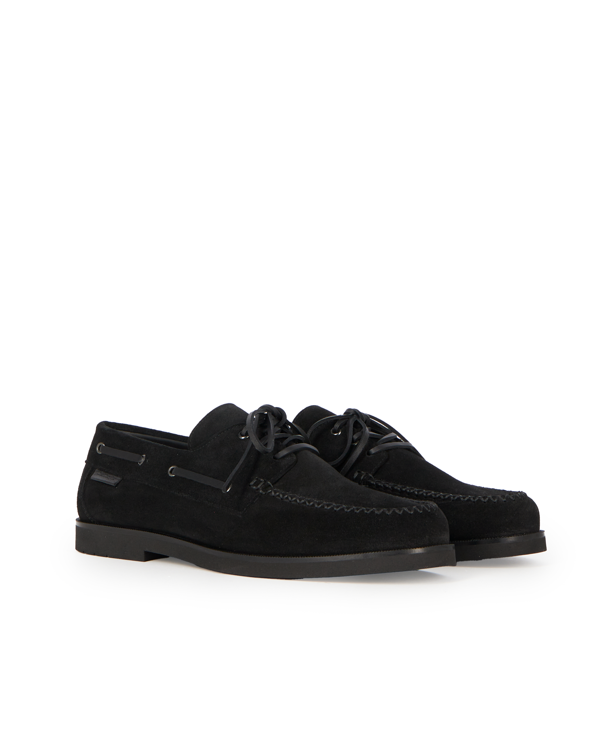 Black suede loafers