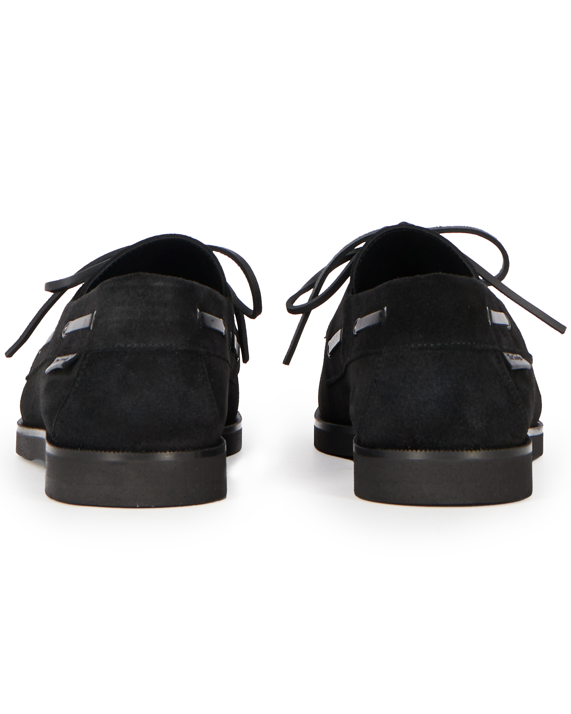 Black suede loafers