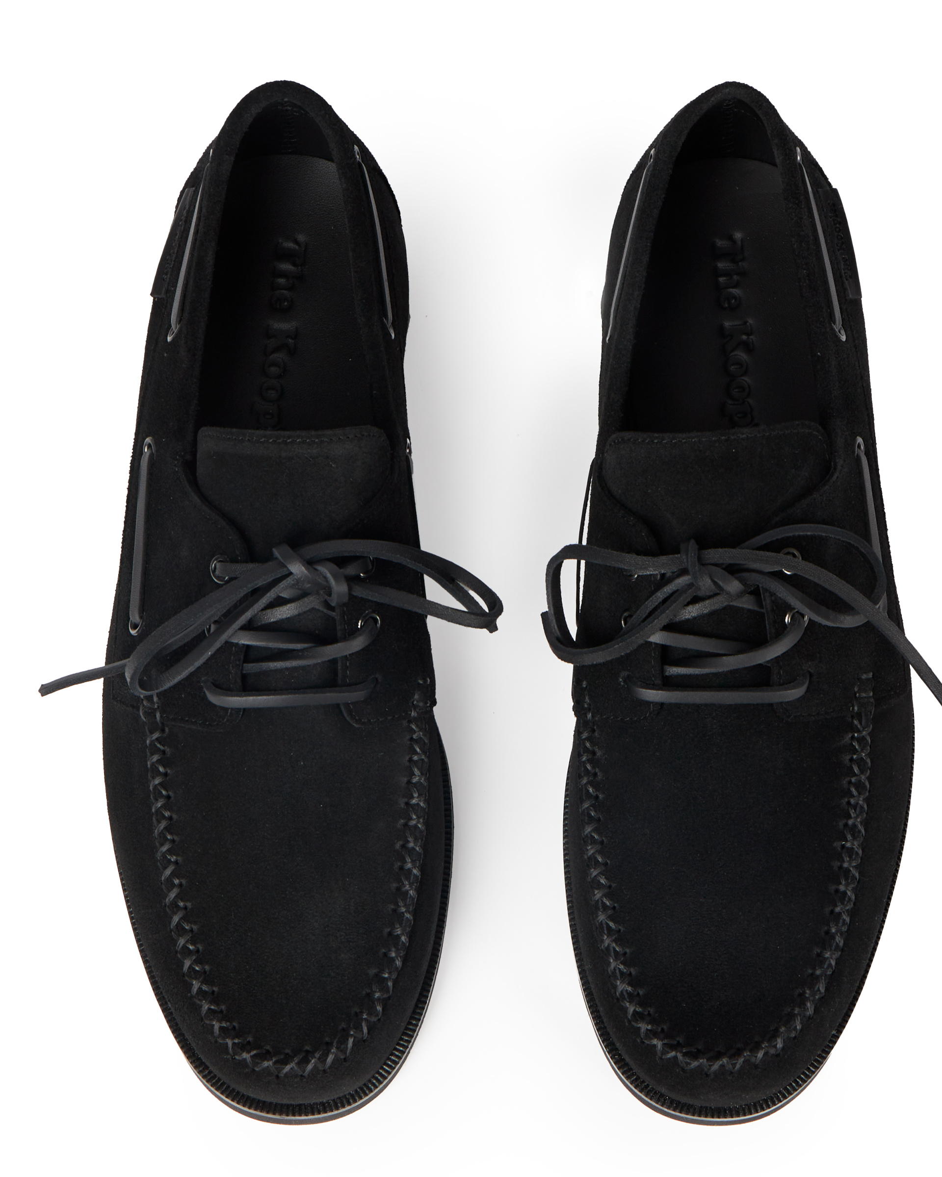 Black suede loafers
