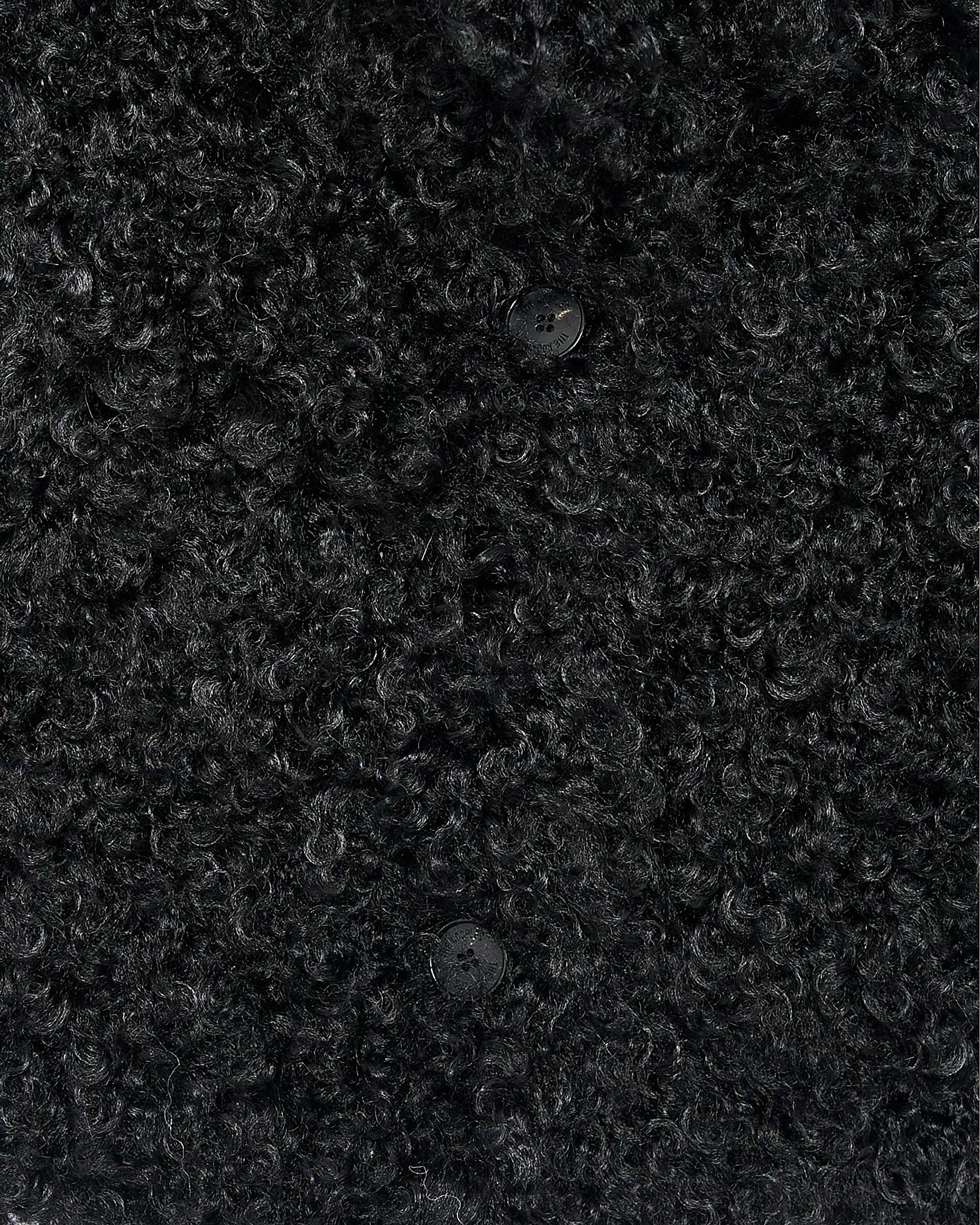 Short black fur-effect coat