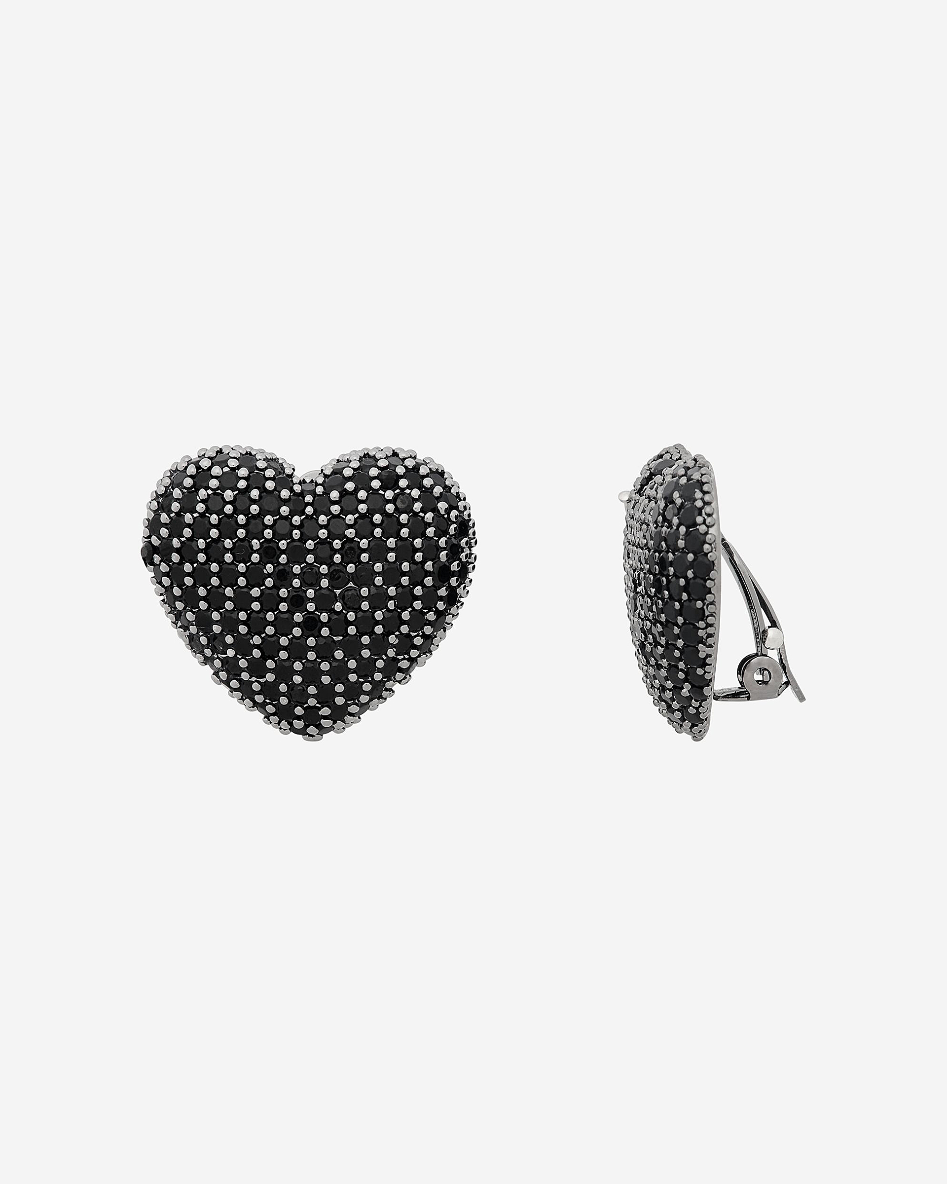 Black clip-on earrings