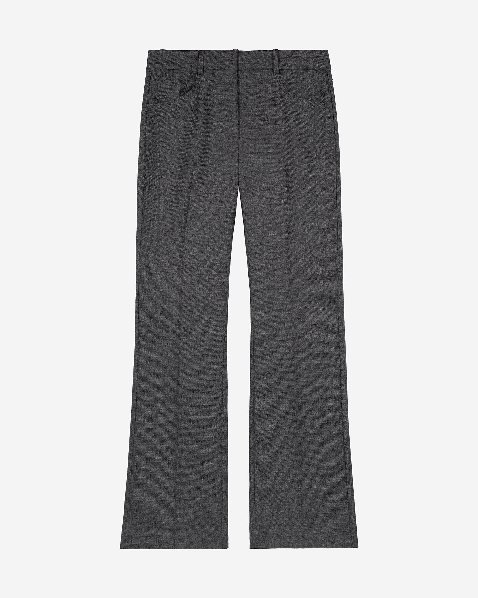 Dark grey wool bootcut pants