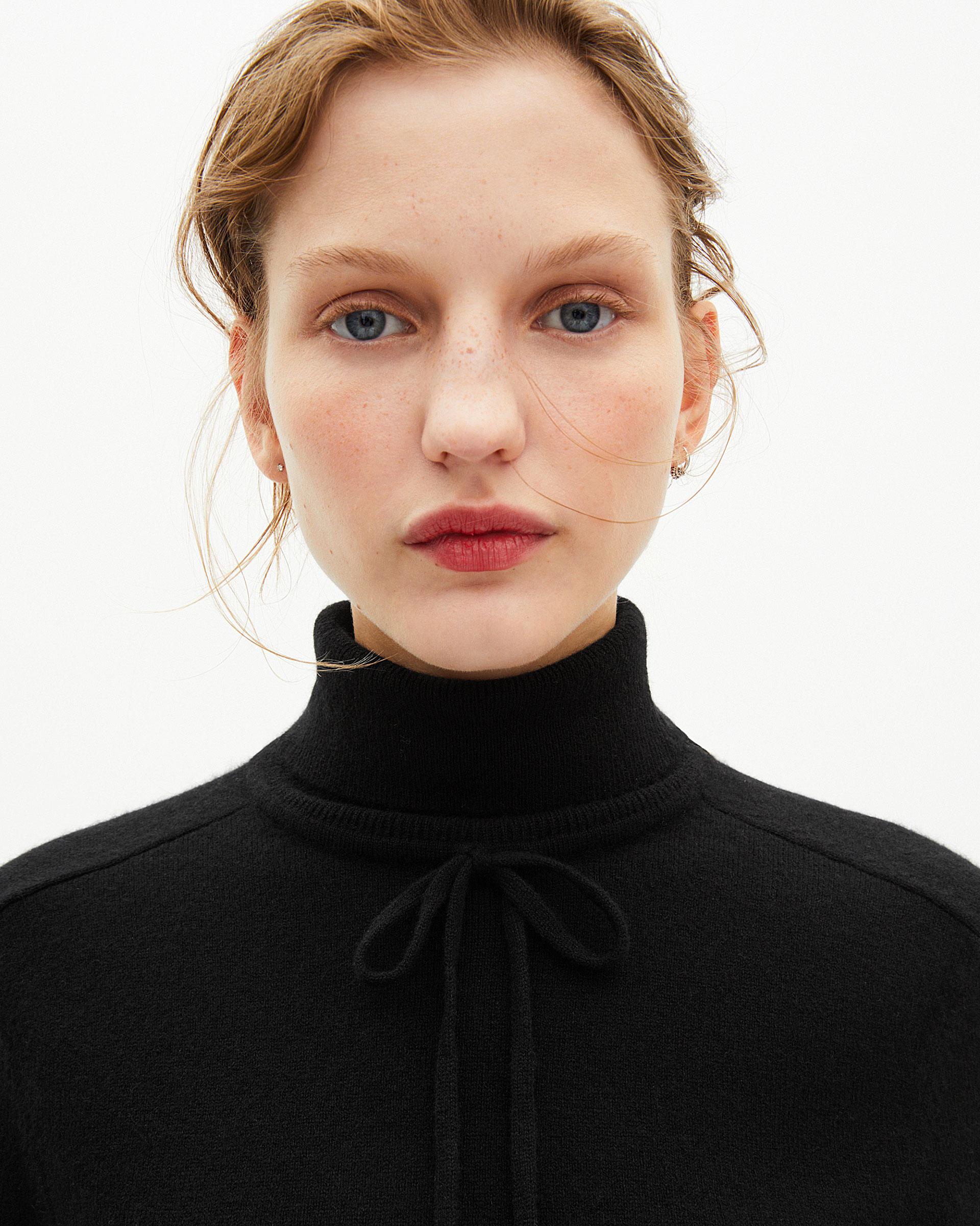 Black cashmere turtleneck sweater