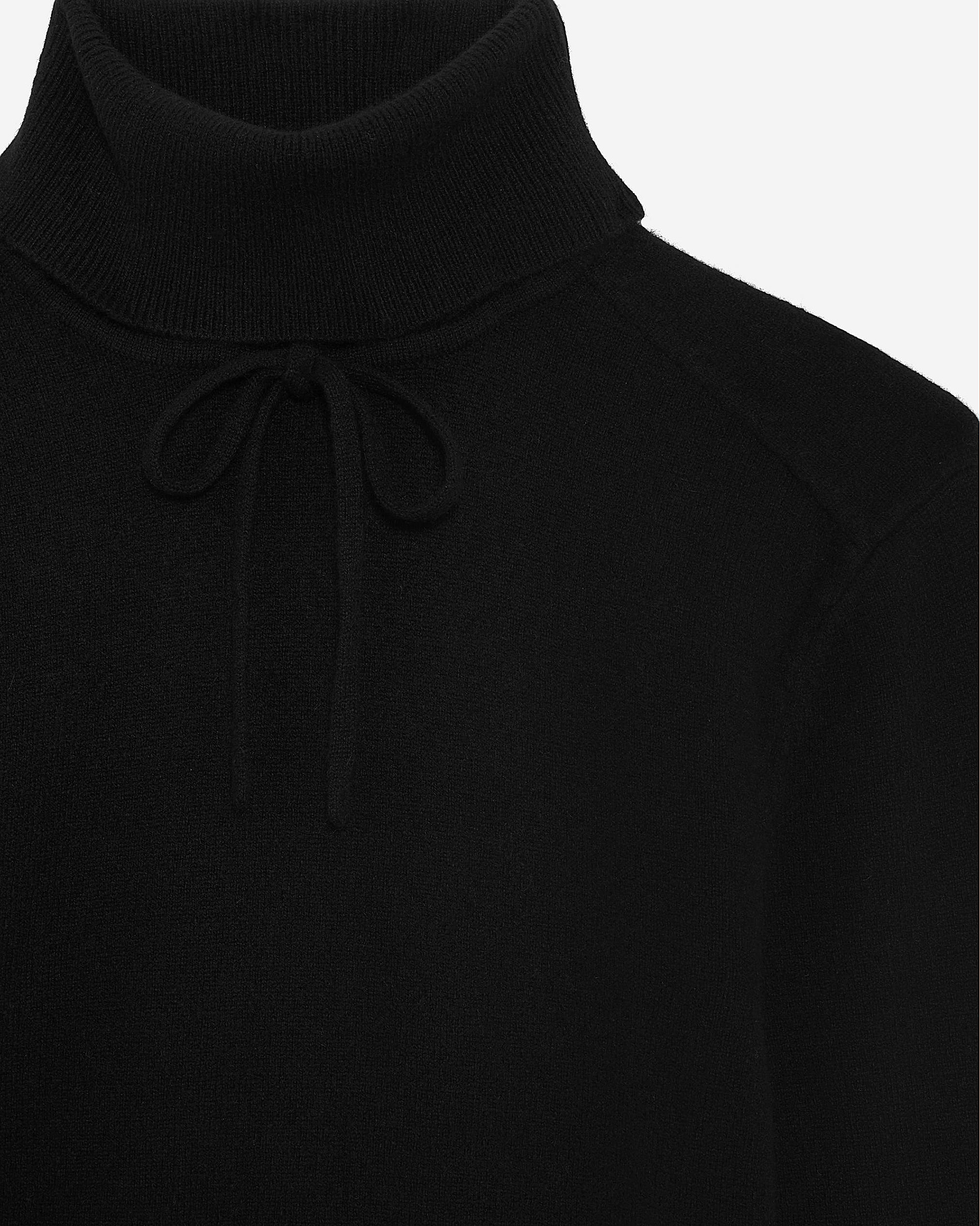 Black cashmere turtleneck sweater