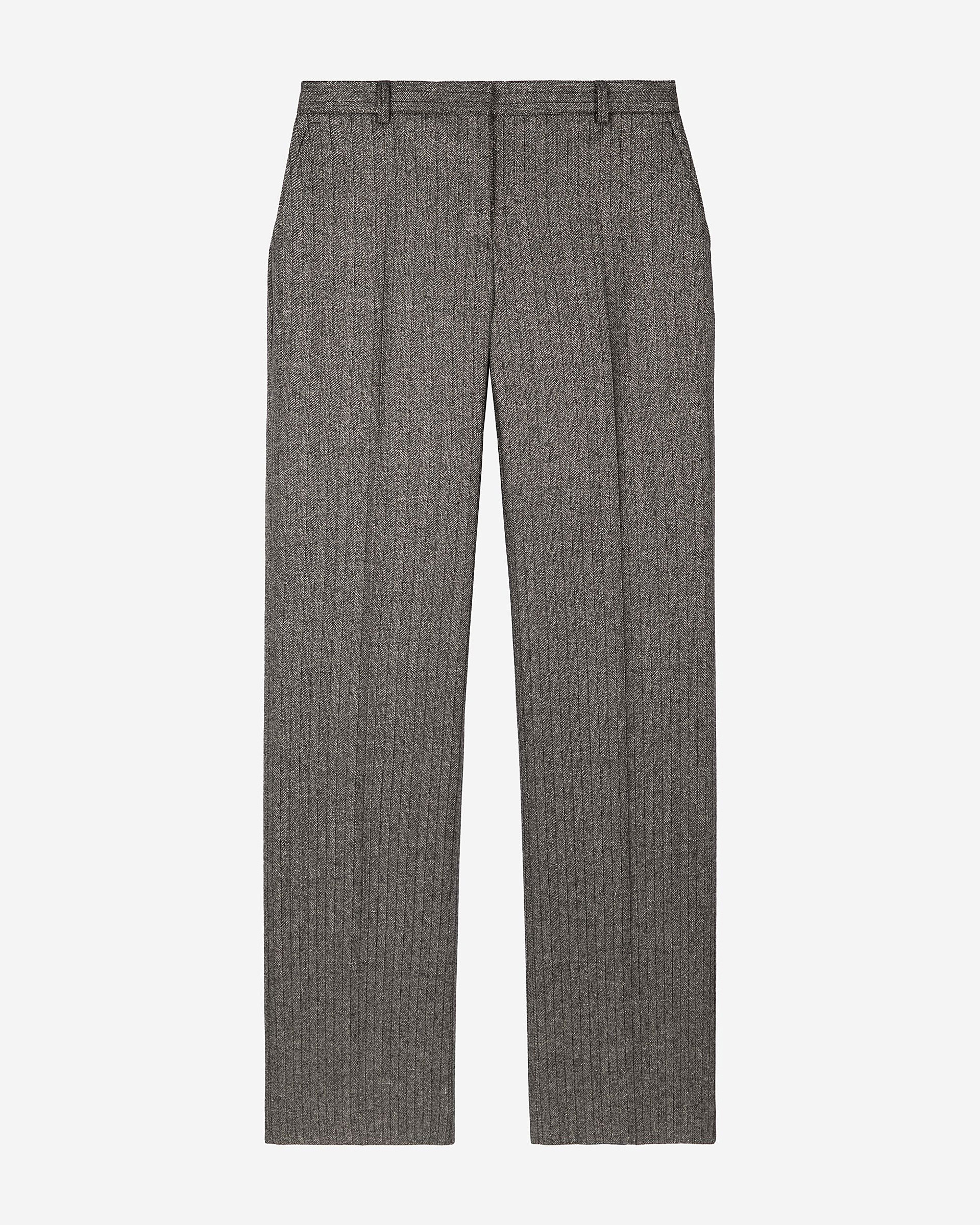 Gold and black lurex herringbone straight-leg pants