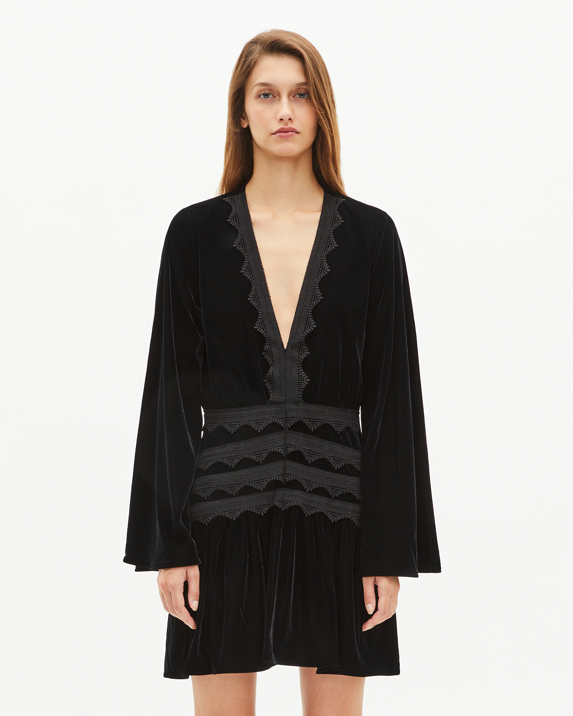 Short black velvet dress