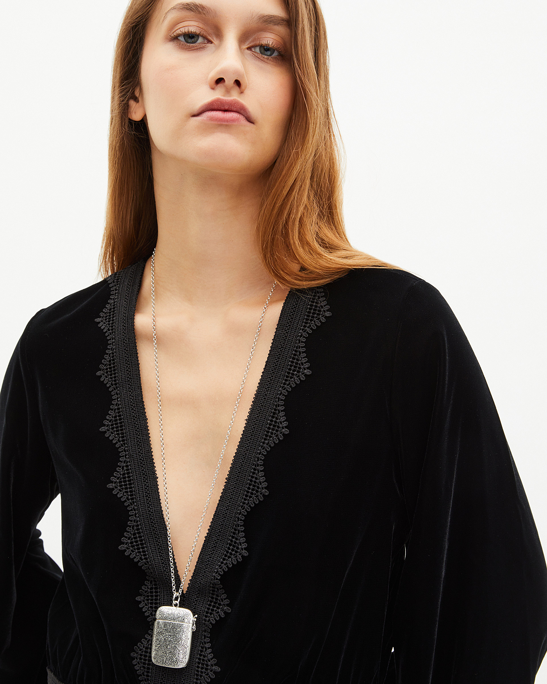 Short black velvet dress
