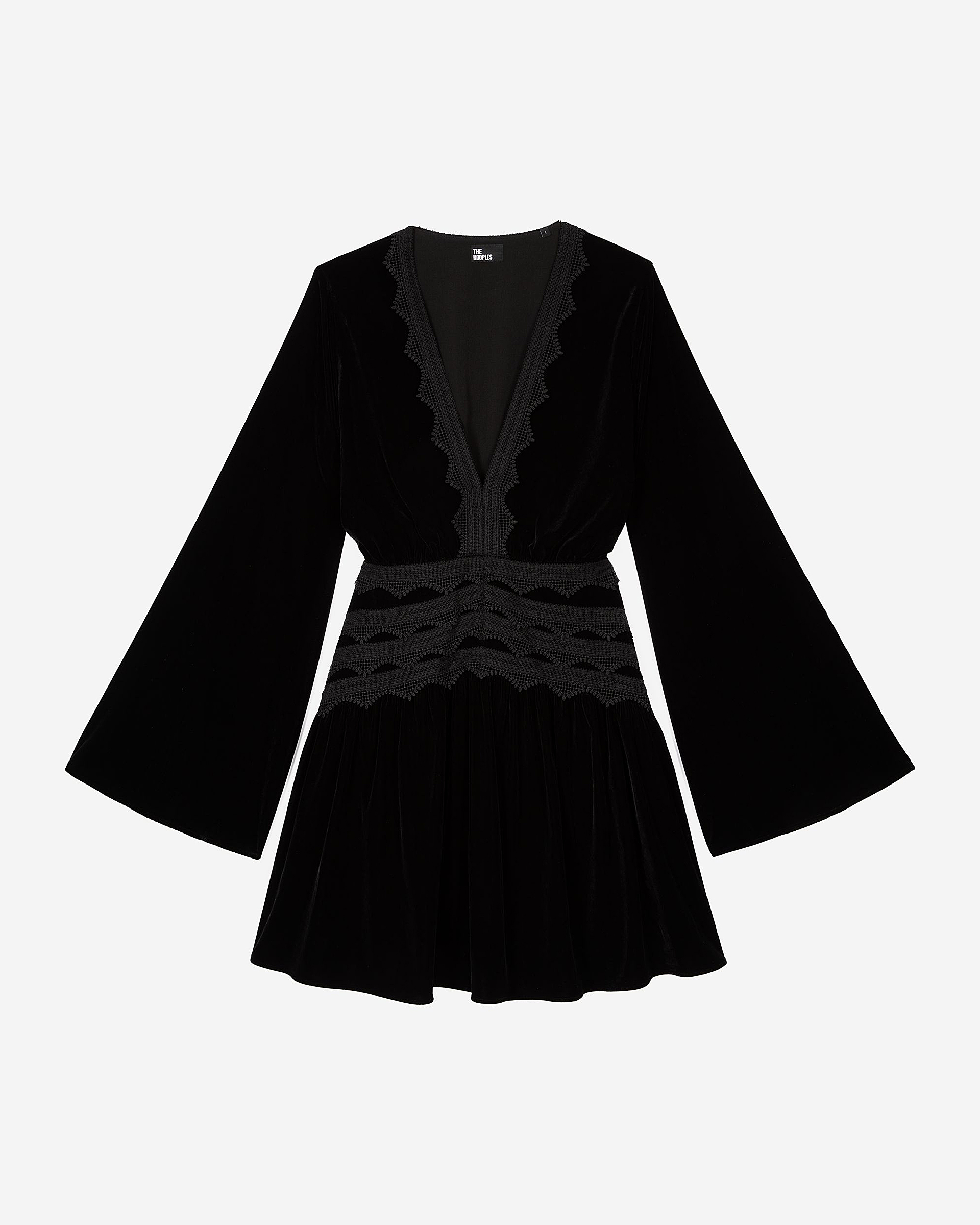 Short black velvet dress