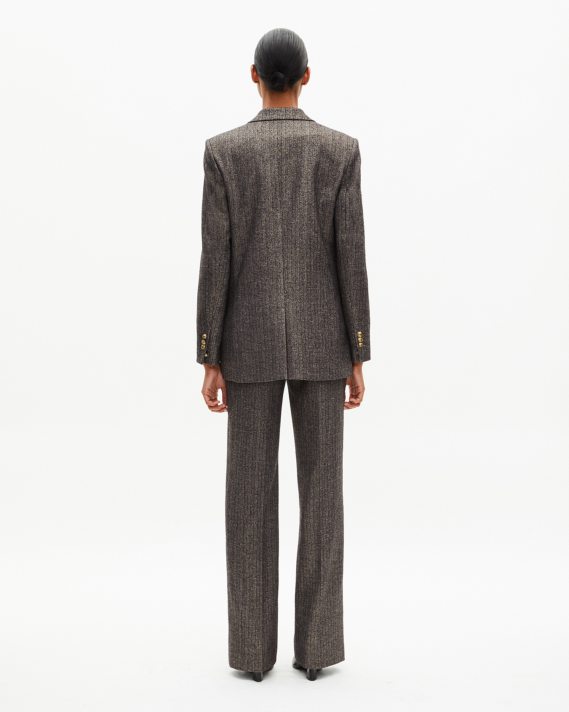 Gold and black lurex herringbone suit jacket