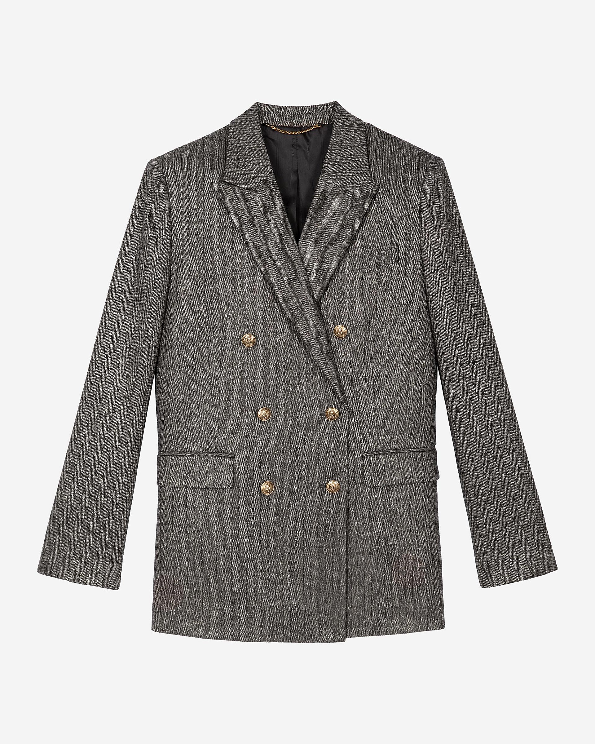 Gold and black lurex herringbone suit jacket