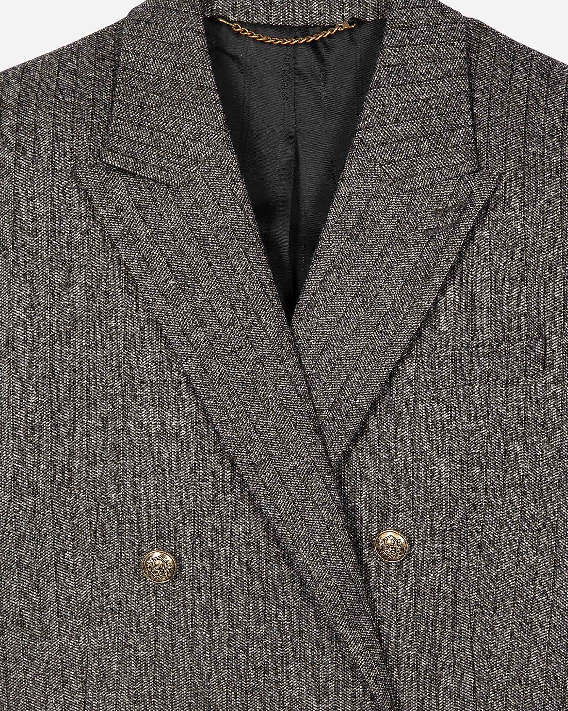 Gold and black lurex herringbone suit jacket